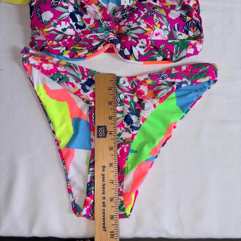 Maaji Bikini Set Large Multicolor Floral Abstract Tropical Bandeau PT7000SET616